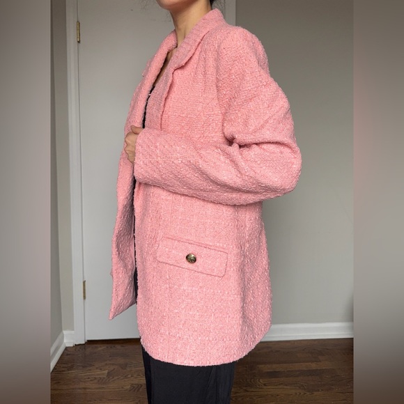 River Island Pink Tweed Blazer – Elegant Chanel-Inspired Style NWT - Picture 4 of 14